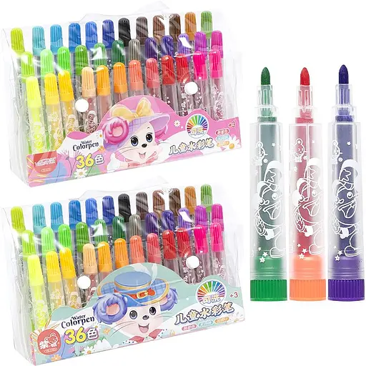 Фломастеры Water Color Pen 36 цветов 1103-36, в сумочке (в ассортименте) - фото 2