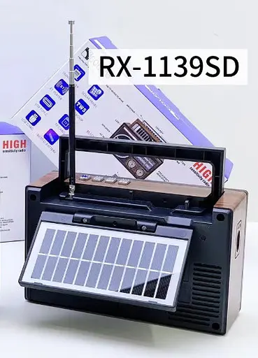 Радиоприемник Golon RX-1139SD Solar Bluetooth-радио с солнечной панелью Серый - фото 3