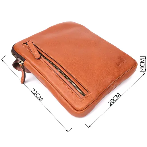 Чоловіча шкіряна сумка через плече із міцної зернистої шкіри SHVIGEL 20х22х4 см sum0027431 - фото 3