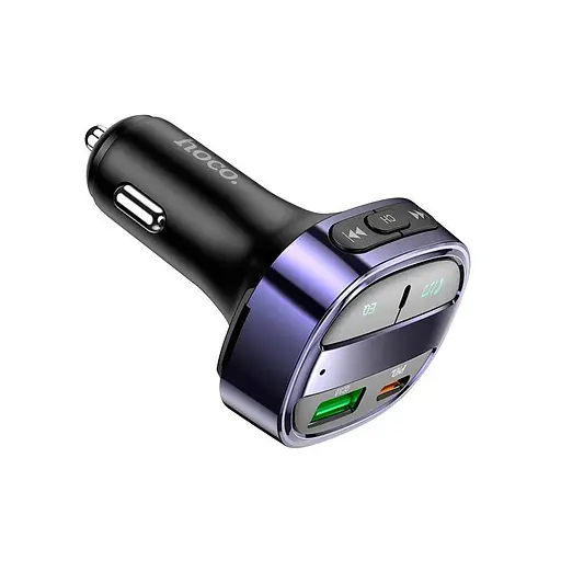 Адаптер автомобильный HOCO car BT FM transmitter E70 3 порта - 2 USB + 1Type-C 30 W - фото 3
