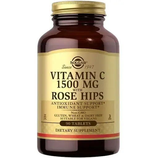 Вітаміни та мінерали Solgar Vitamin C 1500 mg with Rose Hips, 90 таблеток