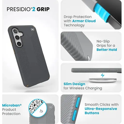 Протиударний чохол Speck Presidio2 Grip Samsung Galaxy S24 Plus/S25 Plus (6.7") Grey 150616-3212 - фото 13
