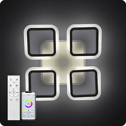 Люстра светодиодная 517 Light 3color с пультом 72Вт Белый (01321) - фото 8