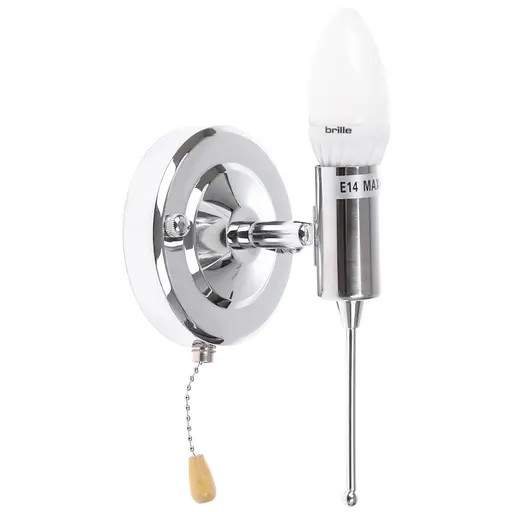 Бра Brille BR-587W/1 настінне накладне з вимикачем E14 CH