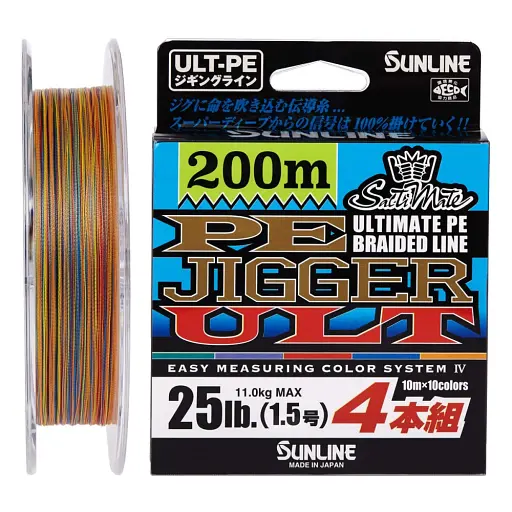 Шнур Sunline PE-Jigger ULT 600 м ( мulticolor) 1.7/0.225 мм 30 lb/13.0 кг