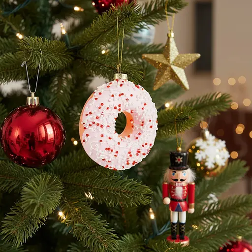 Прикраса ялинкова Yancheng Everbright Пончик скло (833725) - фото 2