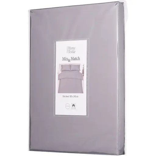 Простирадло Ardesto Mix&Match, 180х240см, 100% бавовна, сатин, сірий (ART1824FSD) - фото 1
