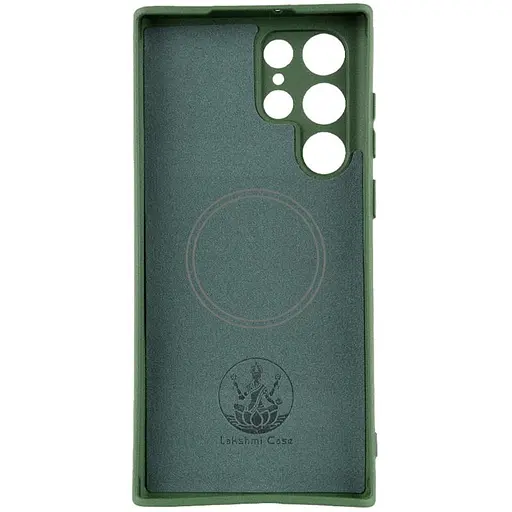 Чохол Lakshmi Silicone Cover Full Camera (AA) with MagFit для Samsung Galaxy S24 Ultra Зелений / Dark green - фото 2