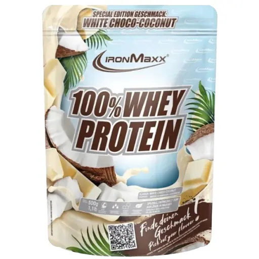 Протеин IronMaxx 100% Whey Protein Белый шоколад-кокос 500 г - фото 1