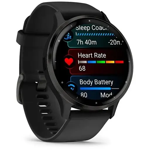 Смарт-часы Garmin Venu 3 Slate Stainless Steel Bezel with Black Case and Silicone Band 010-02784-51 - фото 3