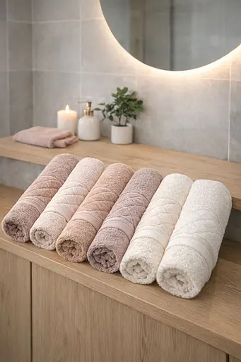 Набір турецьких рушників для ванної 50x90 см 6 шт TC303376179 - фото 1