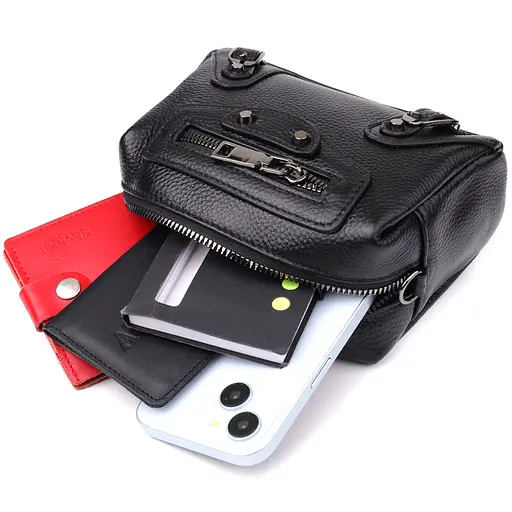 Женская сумка Vintage из натуральной кожи с актуальным декором 17х11х8 см sum0027588 - фото 8