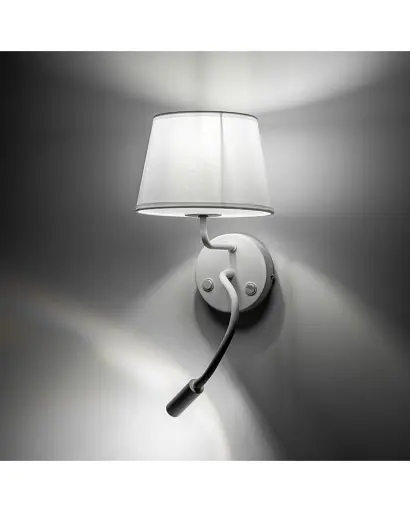 Бра, настінний світильник Tk Lighting 10080 Maja E27+G9 2x60+6W IP20 Wh - фото 2