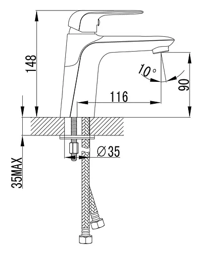 Змішувач для умивальника Imprese Nova Opava 05075 Хром - фото 2