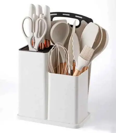 Набір кухонного приладдя A-plus Kitchenware Set з дощечкою Білий - фото 2