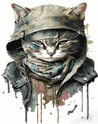 Набор для росписи по номерам Крутой кот, Strateg, 30x40 см, SS6768