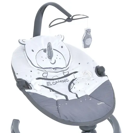 Колыбельный центр El Camino ME 1116 Cute Dark Gray шезлонг с музыкой и функцией укачивания для малышей - фото 4