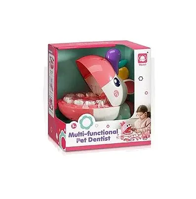 Набор стоматолога 853 муляжи челюстей, рот единорога открывается, подсветка, аксессуары, в коробке (6982348400022) - фото 1