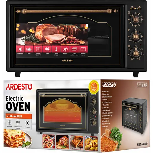 Піч електрична Ardesto Line-R, 48 л, 1600 Вт, механіч., конвенція, чорний - фото 13