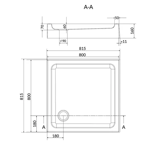 Душовий піддон Cersanit Tako квадратний з панеллю 80x80 S204-011 білий - фото 3