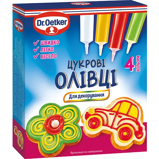 Сахарные карандаши Dr.Oetker для декорирования 68 г