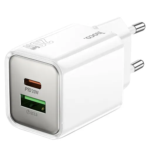 МЗП Hoco N46 Glorious PD20W+QC3.0 (1USB-A/1C) White - фото 2
