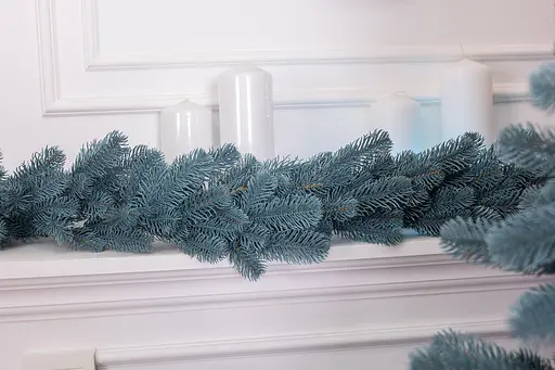 Штучна хвойна гірлянда LUGI 2 м блакитна, новорічна гірлянда лита реалістична Преміум TD-BRNCHBL2 - фото 4