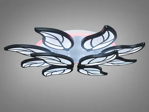 Унікальна LED-люстра з димером та підсвічуванням, потужністю 180 Вт, чорно - фото 3