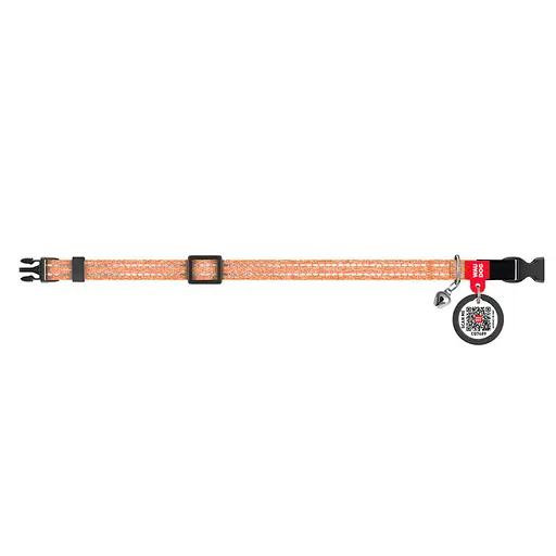 Нашийник для котів з відновленої бавовни Waudog Re-cotton з QR-паспортом світловідбиваючий пластиковий фастекс XS Ш 10 мм Дов - фото 3