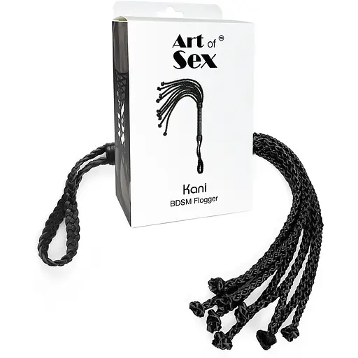 Ажурний батіг Кішка з екошкіри Art of Sex - Kani, колір чорний - фото 3