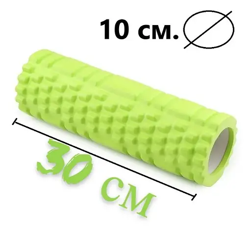 Набір для масажу та йоги PowerPlay PP_4097 (Ролик 30*10 + 2-ва мячі) Green + гумка 5.5 кг (PP_4097_Green) - фото 8