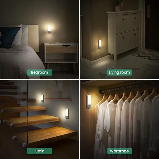 Світлодіодний нічний світильник 3 режими 2 шт. - фото 4