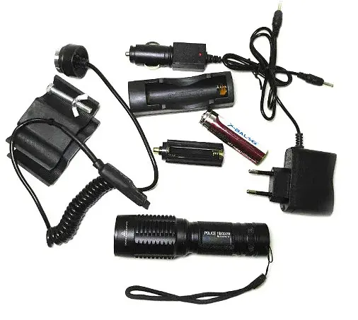 Фонарь подствольный Xbalog BL-Q101B-T6 zoom + высносная кнопка + ЗУ220/12В + 18650 - фото 6