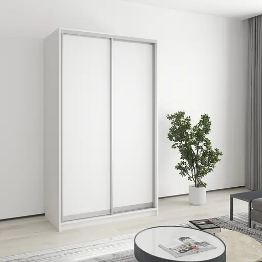 Шкаф-купе двухдверный MebelStar Стандарт AL 2ДСП 120x60x210 см Аляска белый (MBS-2299)