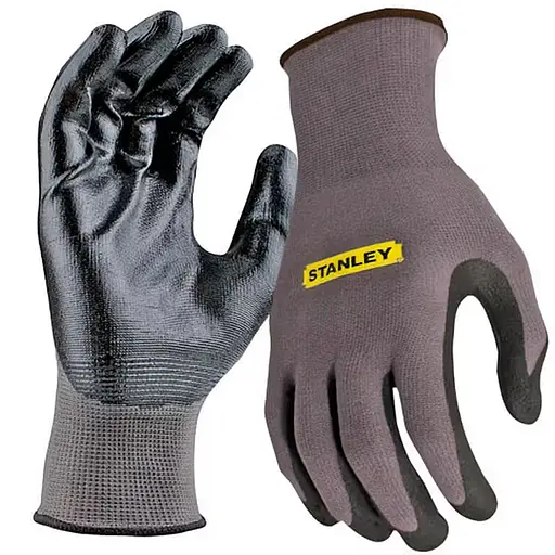 Рукавички Stanley універсальні р.L/9 нейлонові з поліефірними волокнами та з нітриловим покриттям (SY580L)