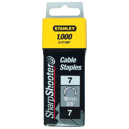 Скоби Stanley Cable для кріплення кабелю напівкруглі тип 7 L=10 мм 1000 шт. (1-CT106T)