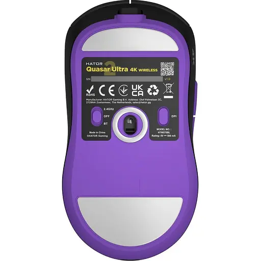 Бездротова миша HATOR Quasar 2 ULTRA 4K Wireless Black Lilac (HTM570BL) - фото 3