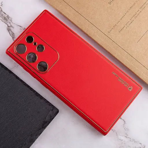 Шкіряний чохол Xshield для Samsung Galaxy S23 Ultra Червоний / Red - фото 4