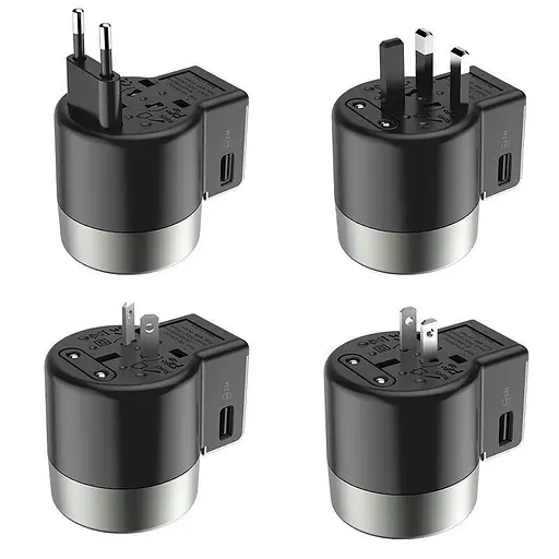 Зарядный адаптер Hoco AC4 Dual port rotating charging universal converter 2 USB 2.4A - фото 1