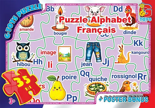 Пазлы G-Toys Французская Азбука, 35 элементов