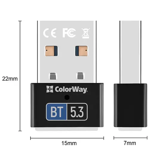 Адаптер Bluetooth v5.3 USB, черный Colorway - фото 6