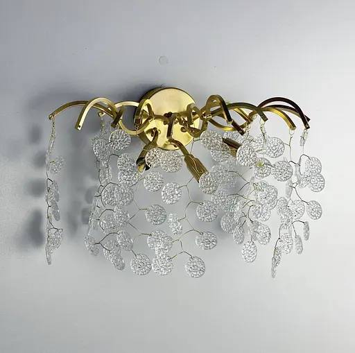 Бра в золотистому корпусі у вигляді гілочок з пелюстками Line F WB 8009-4 GD - фото 1