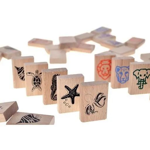 Дерев'яна дитяча гра "Дитячий маджонг" Qbee QB700-007, 49 деталей - фото 2