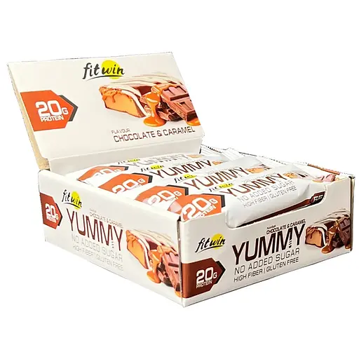 Батончик YUMMY Bar 36% no added sugar, 12*55 грамм Шоколад - карамель FitWin vit0001248
