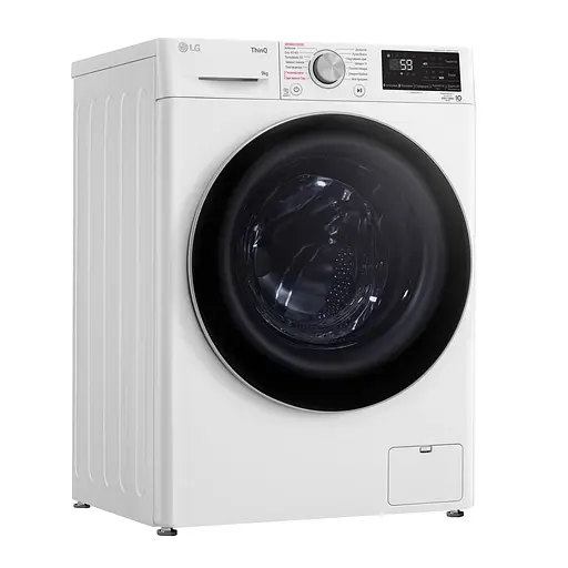 Стиральная машина LG фронтальная 9 кг 1400 A+++ 57 см дисплей пара инвертор белый - фото 2