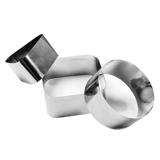 Набір металевих форм викладки/вирубки салатів та гарніру (коло, квадрат, трикутник), Master Class Металлик 83251 - фото 2