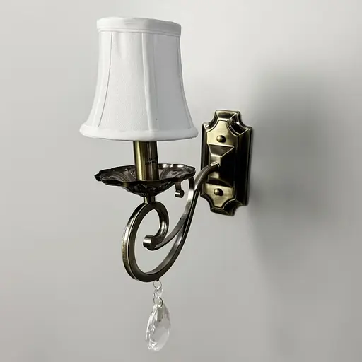 Бра-свічка Line F у бронзовому корпусі 37х12 см із білим абажуром Арт. 6114/1 - фото 2