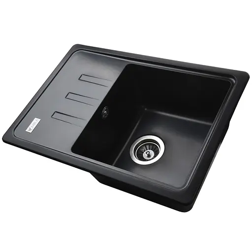 Гранитная мойка Mira MONTI черная 620х435 мм для кухни устойчивая к царапинам безопасная для пищи - фото 4