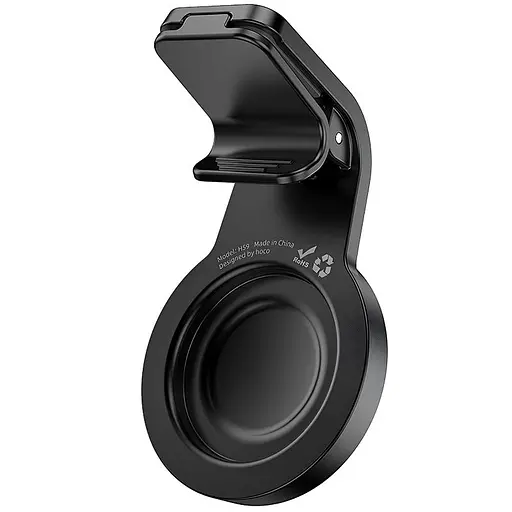 Автотримач Hoco H59 Show ring magnetic (L air outlet) Black / Metal gray - фото 3