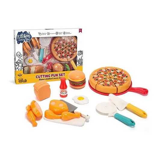 Набір продуктів "Кулінарна фантазія" 10455 WToys, 24 елементи, продукти на липучках, досточка, в коробці (6985898400849) - фото 1